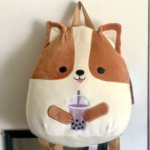 Squishmallow Regina the Corgi Soft Plush Backpack 12”